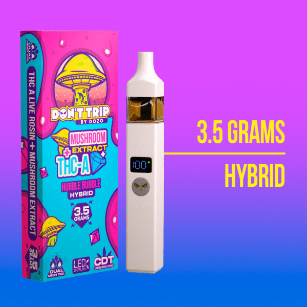 3.5g Dozo Don't Trip Mushroom Vape: Hubble Bubble (Hybrid)
