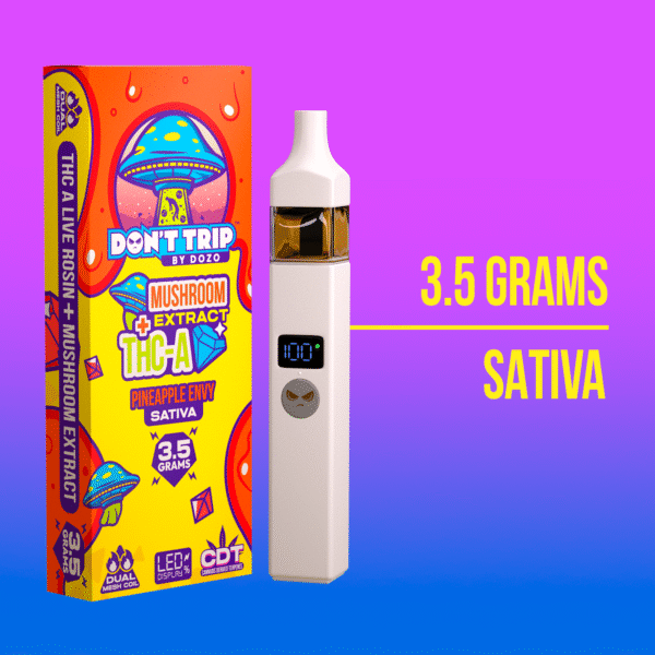 3.5g Dozo Don't Trip Mushroom Vape: Pineapple Envy (Sativa)